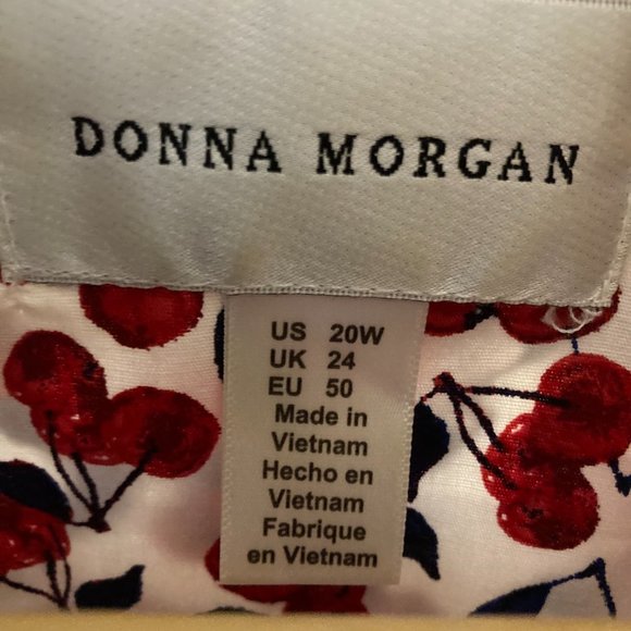 Donna Morgan Red and Blue CHERRY Dress Vintage Style! - Picture 5 of 7